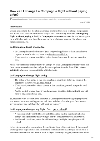 La Compagnie ticket change fee