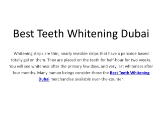 Best Teeth Whitening Dubai