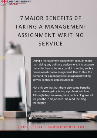 7 Major Benefits 0f Taking A Management Assignment Writing Service