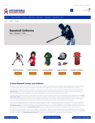 Custom Baseball Jerseys- Affordable Uniforms Online