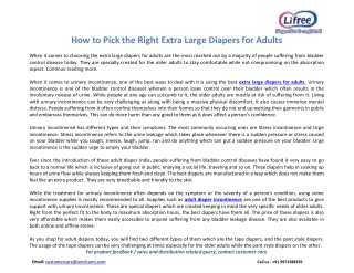 How to Pick the Right Extra Large Diapers for Adults