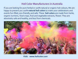 Best Holi Color Powder Manufacturer in Australia