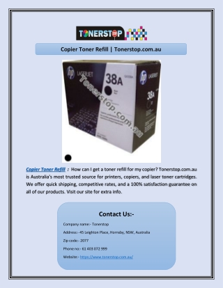 Copier Toner Refill | Tonerstop.com.au
