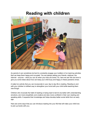 Reading with children - The Shri Ram Wonder Years,Rohini