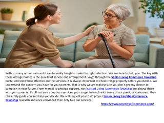 Senior Living Commerce Township & Assisted Living Wixom