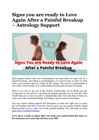 Signs you are ready to Love Again After a Painful Breakup – Astrology Support