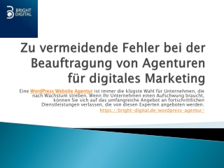 Zu vermeidende Fehler bei der Beauftragung von Agenturen für digitales Marketing