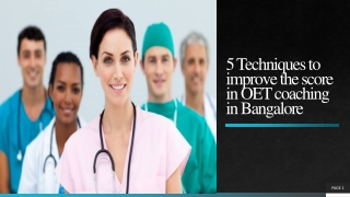 5 Techniques to improve the score in OET
