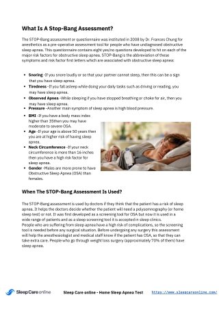 What Is A Stop-Bang Assessment