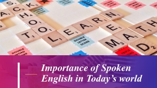 Importance of Spoken English in Today’s world