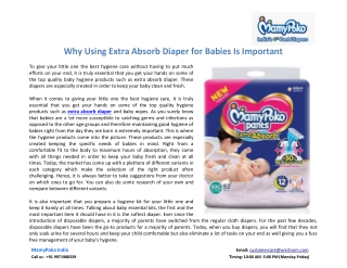 Why Using Extra Absorb Diaper for Babies Is Important