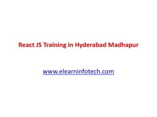 React JS Training in Hyderabad Madhapur