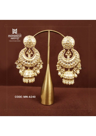 polki chandbali earrings