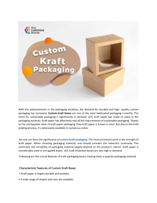 Secure your Product using Custom Kraft Boxes