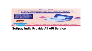 Softpay india Provide All API Service