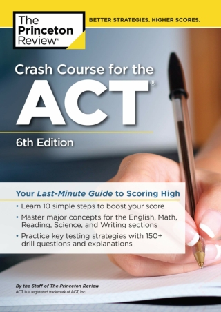 READING Crash Course for the ACT 6th Edition Your Last Minute Guide to