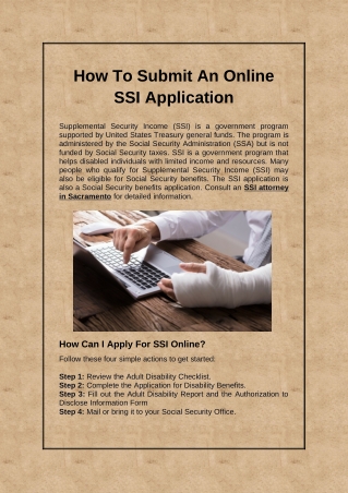 How to Submit an Online SSI Application