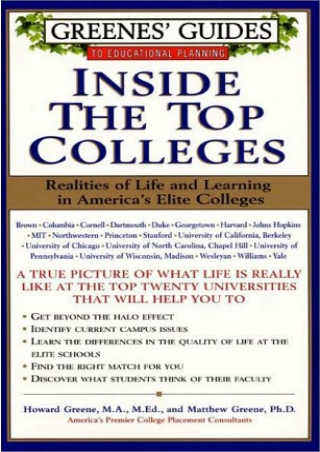 READING Greenes Guides to Educational Planning Inside the Top Colleges