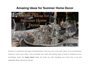 Amazing Ideas for Summer Home Decor