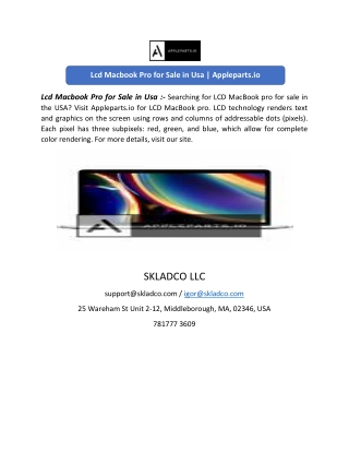 Lcd Macbook Pro for Sale in Usa | Appleparts.io