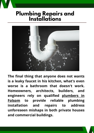 Plumbing Repairs and Installations