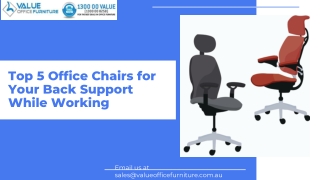 Top 5 Office Chairs for Your Back Support While Working