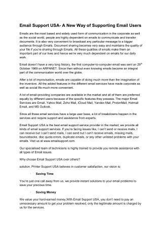 Email Support USA- A New Way of Supporting Email Users