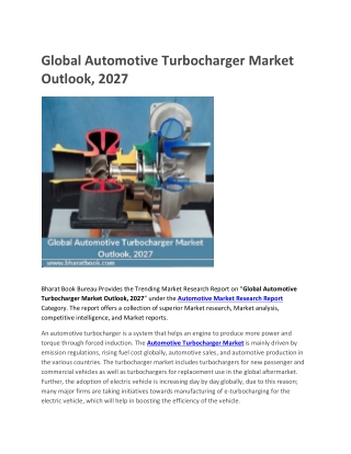 Global Automotive Turbocharger Market Outlook, 2027