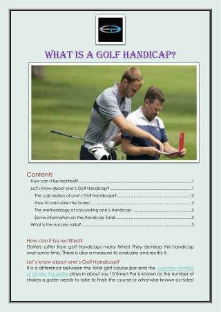 What is a Golf handicap