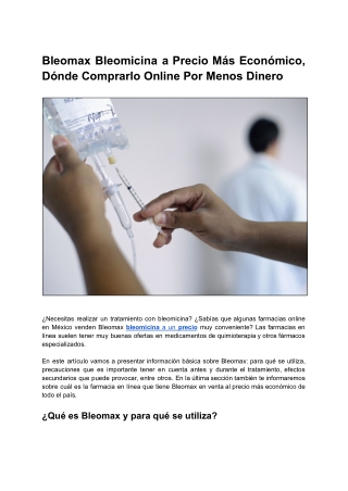 Bleomax Bleomicina a Precio Más Económico, Dónde Comprarlo Online Por Menos Dine