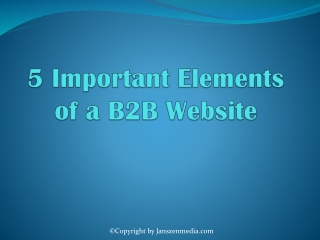 5 Important Elements of a B2B Website