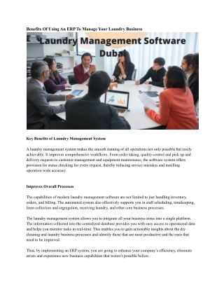 Laundry Management Software Dubai