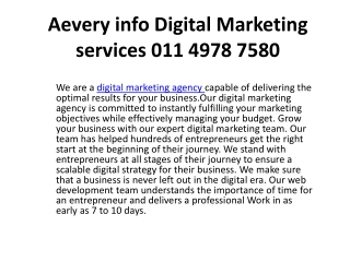 Aevery info Digital Marketing services