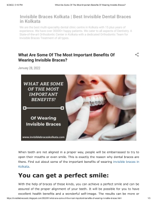 What Are Some Of The Most Important Benefits Of Wearing Invisible Braces