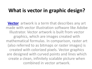 What is vector in graphic design?
