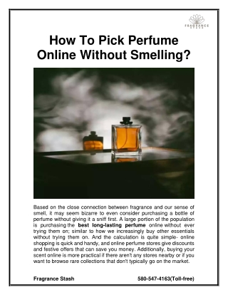 How To Pick Perfume Online Without Smelling