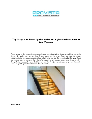 Top 5 signs to beautify the stairs with glass balustrades in New Zealand