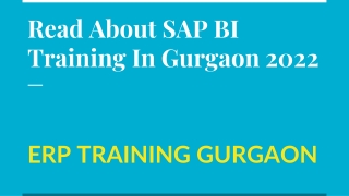 Read About SAP BI Training In Gurgaon 2022