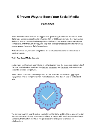5 Proven Ways to Boost Your Social Media Presence