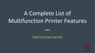 A Complete List of Multifunction Printer Features