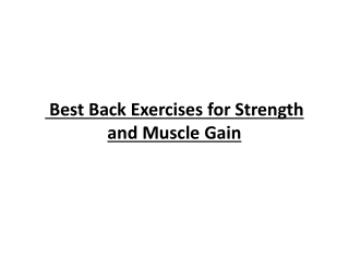 Best Back Exercises for Strength and Muscle Gain
