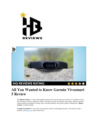 All You Wanted to Know Garmin Vivosmart 5 Review