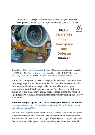 Fuel Cells in Aerospace and Defense Market