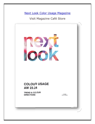 Next Look Color Usage Magazine