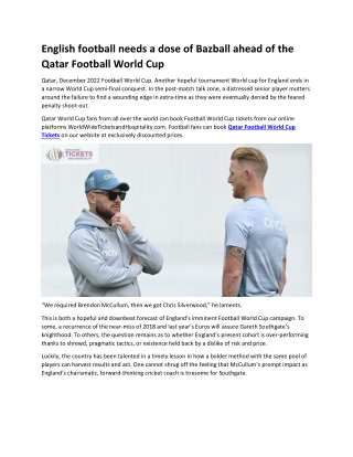 English football needs a dose of Bazball ahead of the Qatar Football World Cup