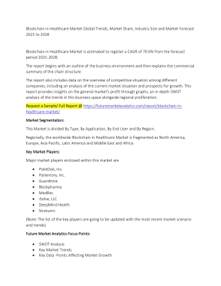 Blockchain in Healthcare Market Trends, Market Share, Industry Size, Growth, and Market Forecast 2021 to 2028