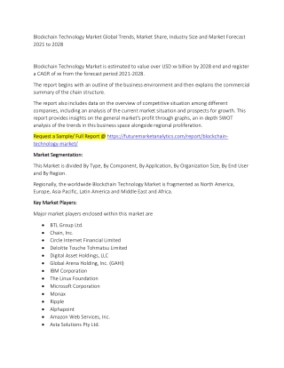 Blockchain Technology Market Trends, Market Share, Industry Size, Growth, and Market Forecast 2021 to 2028