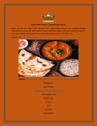 Indian Tiffin Service  Tasteofhome.com