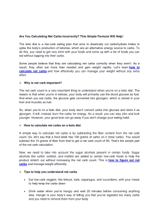 Are You Calculating Net Carbs Incorrectly? This Simple Formula Will Help!