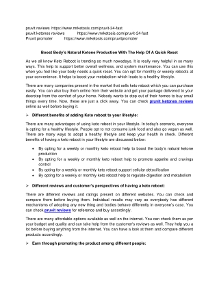 Boost Body’s Natural Ketone Production With The Help Of A Quick Reset
